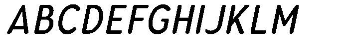 Aukim II Circled Medium Condensed Italic Font UPPERCASE