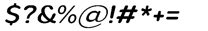 Aukim II Circled Medium Wide Italic Font OTHER CHARS
