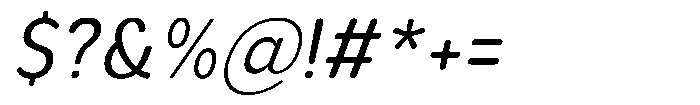 Aukim II Circled Narrow Italic Font OTHER CHARS