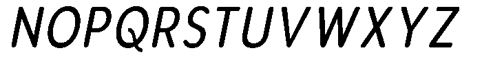 Aukim II Circled News Condensed Italic Font UPPERCASE