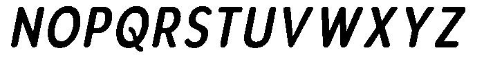 Aukim II Circled Semi Bold Condensed Italic Font UPPERCASE