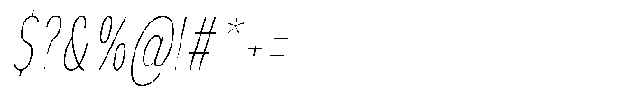 Aukim II Circled Thin Compressed Italic Font OTHER CHARS