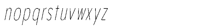 Aukim II Circled Thin Compressed Italic Font LOWERCASE