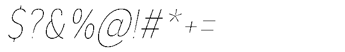 Aukim II Circled Thin Condensed Italic Font OTHER CHARS