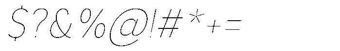 Aukim II Circled Thin Narrow Italic Font OTHER CHARS