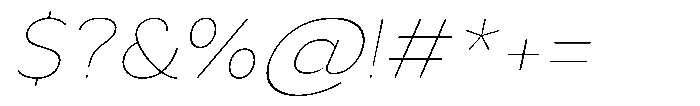 Aukim II Circled Thin Wide Italic Font OTHER CHARS