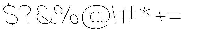 Aukim II Circled Thin Wide Slanted Font OTHER CHARS