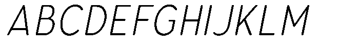 Aukim II Circled Ultra Light Condensed Italic Font UPPERCASE
