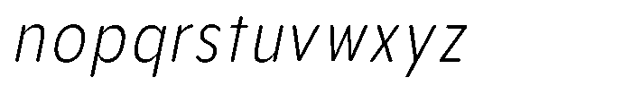 Aukim II Circled Ultra Light Condensed Italic Font LOWERCASE