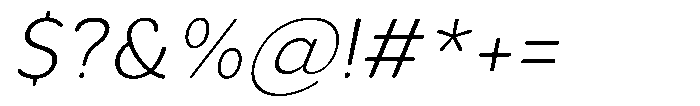 Aukim II Circled Ultra Light Italic Font OTHER CHARS