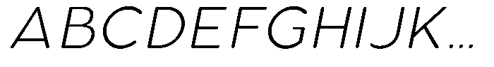 Aukim II Circled Ultra Light Italic Font UPPERCASE