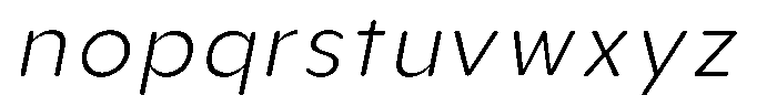 Aukim II Circled Ultra Light Italic Font LOWERCASE