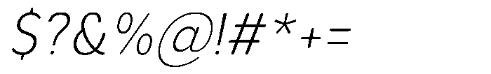 Aukim II Circled Ultra Light Narrow Italic Font OTHER CHARS