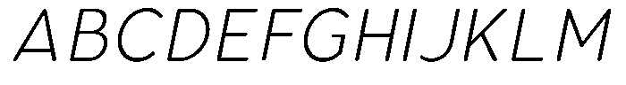 Aukim II Circled Ultra Light Narrow Italic Font UPPERCASE