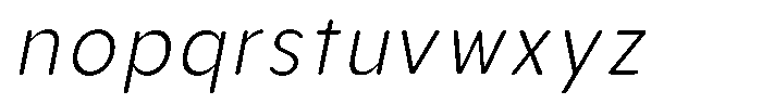 Aukim II Circled Ultra Light Narrow Italic Font LOWERCASE