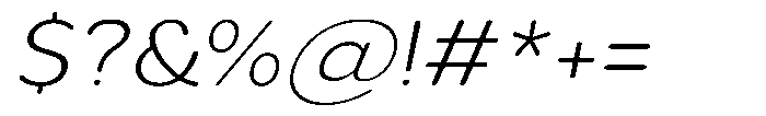 Aukim II Circled Ultra Light Wide Italic Font OTHER CHARS