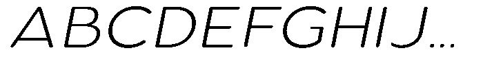 Aukim II Circled Ultra Light Wide Italic Font UPPERCASE