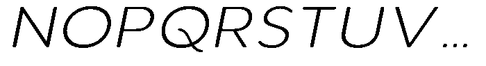 Aukim II Circled Ultra Light Wide Italic Font UPPERCASE