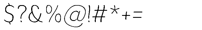 Aukim II Shape Extra Light Narrow Font OTHER CHARS