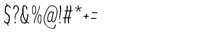Aukim II Shape Ultra Light Compressed Font OTHER CHARS