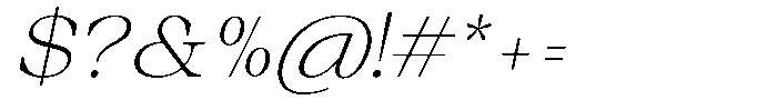 Auralic Extra Light High Semi Condensed Italic Font OTHER CHARS