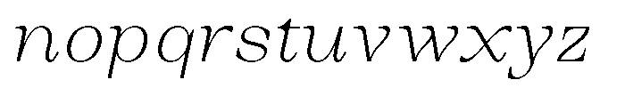 Auralic Extra Light High Semi Condensed Italic Font LOWERCASE