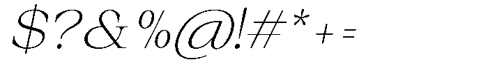 Auralic Extra Light Semi Condensed Italic Font OTHER CHARS