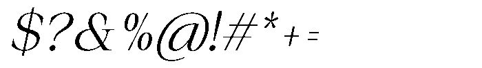 Auralic Light Condensed Italic Font OTHER CHARS