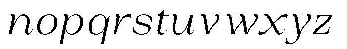Auralic Light Semi Condensed Italic Font LOWERCASE
