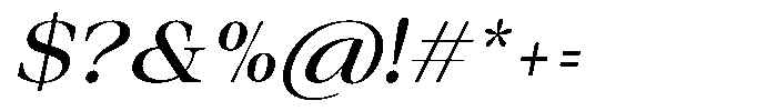 Auralic Medium High Semi Condensed Italic Font OTHER CHARS