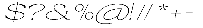 Auralic Thin Expanded Italic Font OTHER CHARS