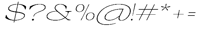 Auralic Thin High Expanded Italic Font OTHER CHARS