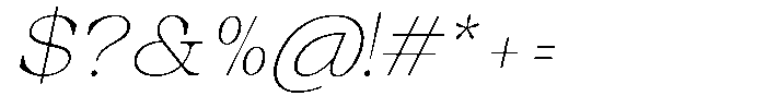 Auralic Thin High Semi Condensed Italic Font OTHER CHARS