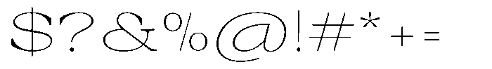 Auralic Thin High Semi Font OTHER CHARS