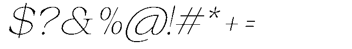 Auralic Thin Semi Condensed Italic Font OTHER CHARS