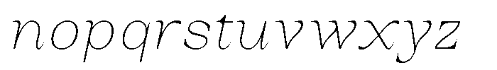 Auralic Thin Semi Condensed Italic Font LOWERCASE