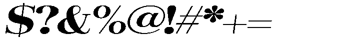 Aurestia Black Expanded Italic Font OTHER CHARS
