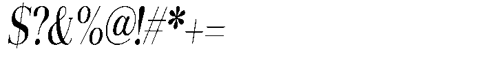Aurestia Condensed Italic Font OTHER CHARS