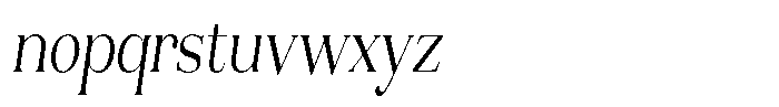 Aurestia Extra Light Condensed Italic Font LOWERCASE