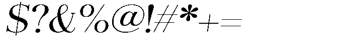 Aurestia Light Semi Expanded Italic Font OTHER CHARS