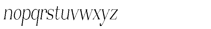 Aurestia Thin Condensed Italic Font LOWERCASE