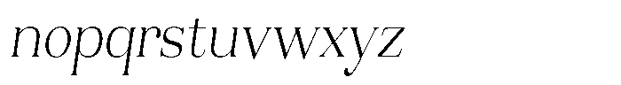 Aurestia Thin Semi Condensed Italic Font LOWERCASE