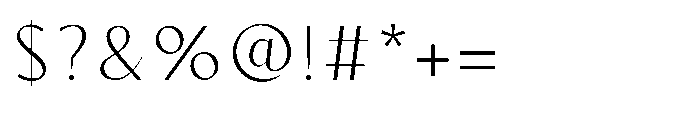 Aurova Thin Font OTHER CHARS