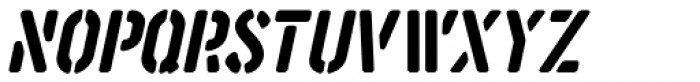 Aussie Stencil JNL Oblique Font LOWERCASE