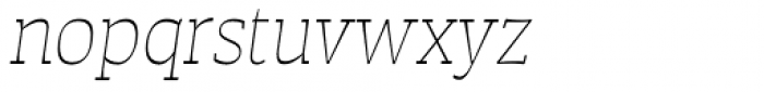 Auster Slab Thin Italic Font LOWERCASE
