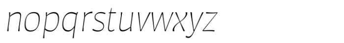 Auster Thin Italic Font LOWERCASE