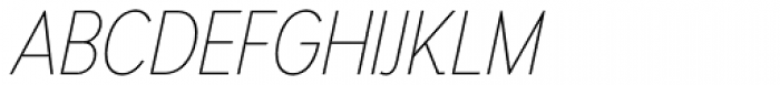 Auxilia Condensed Thin Oblique Font UPPERCASE