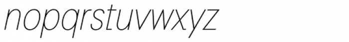 Auxilia Condensed Thin Oblique Font LOWERCASE