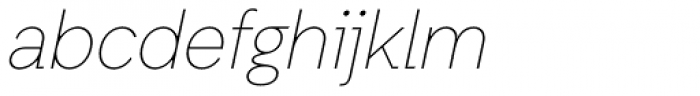 Auxilia Thin Oblique Font LOWERCASE