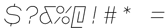 AugureDuo ThinSlanted Font OTHER CHARS